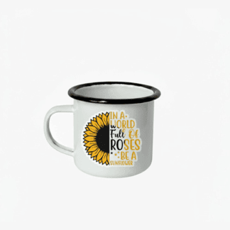 Personalized 'Be a Sunflower' Enamel Mug