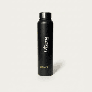 Custom Text Engraved Steel Water Bottle (Black)