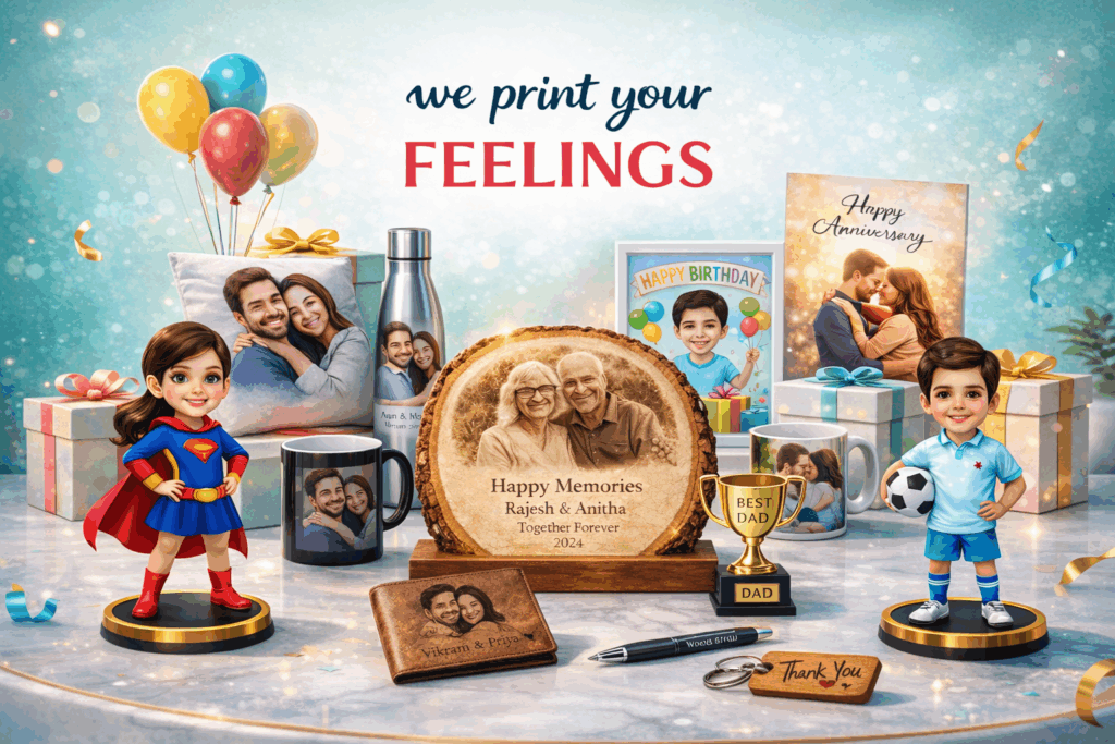 Personalized gifts and custom printing services for birthdays, anniversaries, and special moments. U.